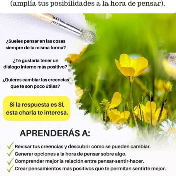 Piensa bien para sentirte mejor. Miércoles 16 de marzo a las 19h