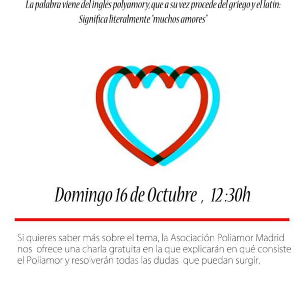 Charla Poliamor. Domingo, 16 de octubre a las 12,30h